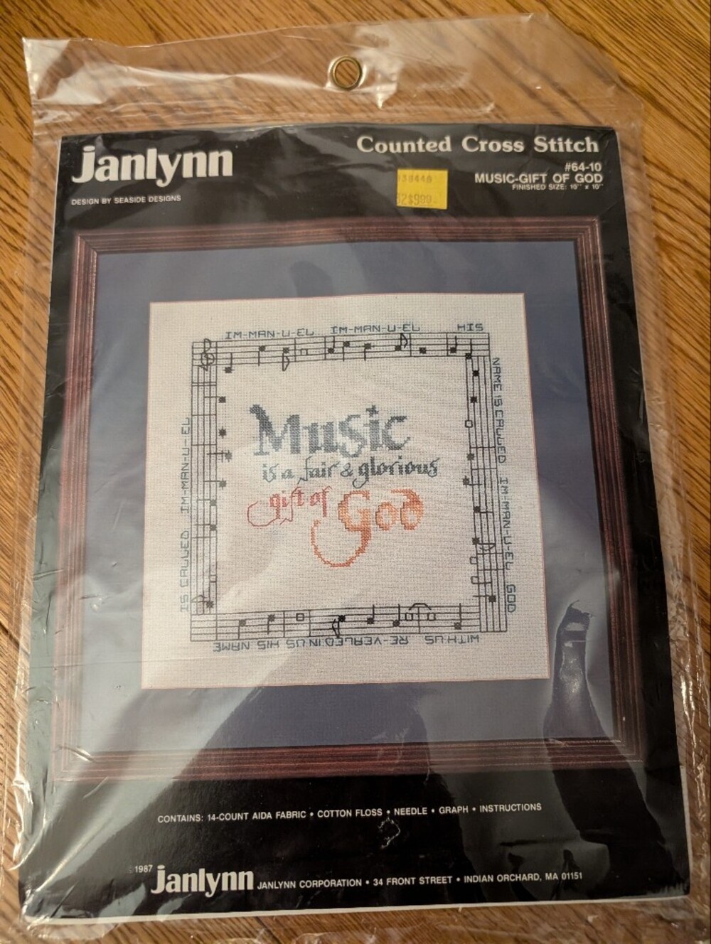 Janlynn Music Gift of God Counted Cross Stitch Kit 64-10 Vintage 1987 NEW Sealed